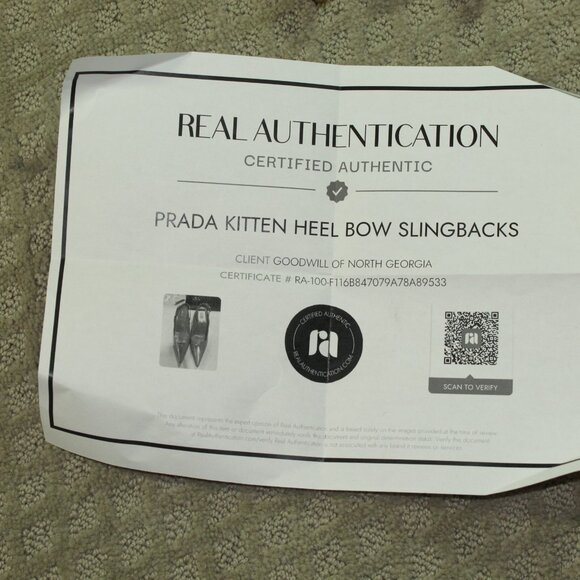 Prada Women's Size 7 / 37.5 Gold Patent Leather 3" Kitten Heel Bow Slingback - Picture 3 of 10